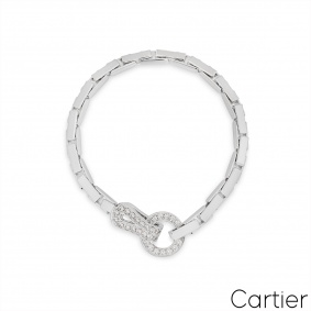 Cartier White Gold Diamond Agrafe Bracelet